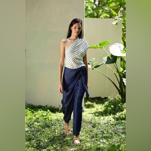 PINKFILOSOFY wrap skirt pants bohemian chambre jean pants buddha pants tencel - Picture 1 of 11